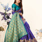 Vedant Vastram Litchi Silk Designer Banarasi Saree - Violate | Swadesiicart
