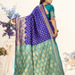 Vedant Vastram Litchi Silk Designer Banarasi Saree - Violate | Swadesiicart