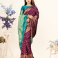 Vedant Vastram Litchi Silk Designer Banarasi Saree - Wine | Swadesiicart