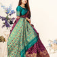 Vedant Vastram Litchi Silk Designer Banarasi Saree - Wine | Swadesiicart