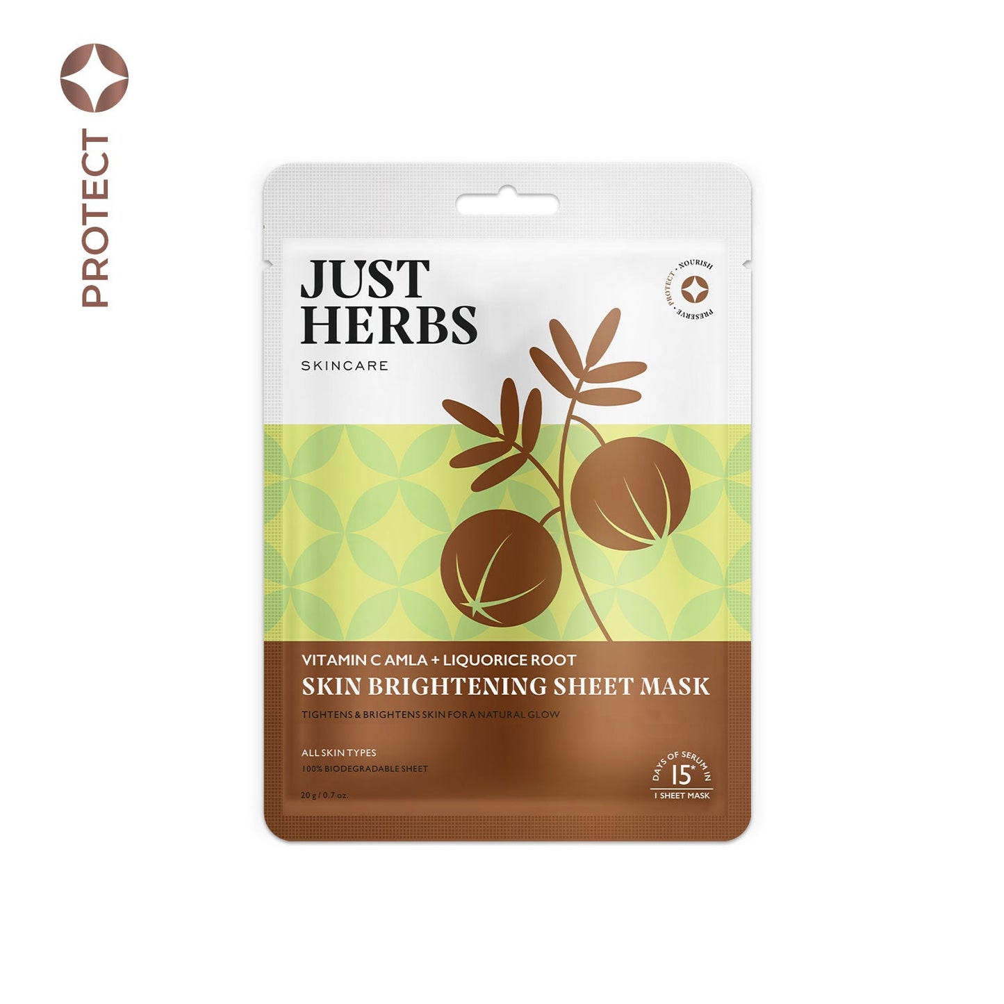 Vitamin C Amla Sheet Mask with Liquorice Root for Skin Brightening - Pack of 1