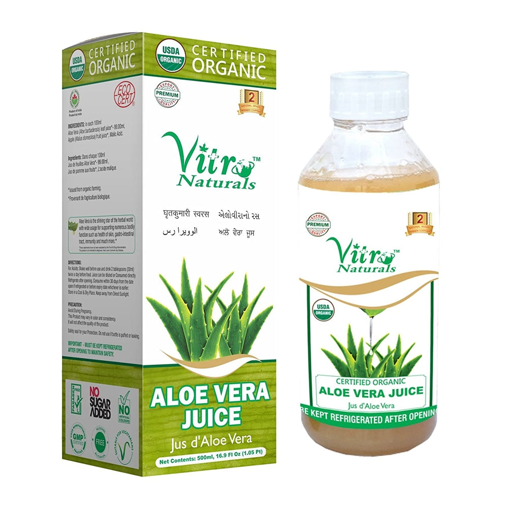 Vitro Naturals Certified Organic Aloe-vera juice | Swadesiicart
