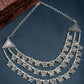 NVR Women's 3 Layered Floral Shape Artificial Beads German Silver Oxidised Necklace | Swadesiicart