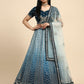 Blue Fancy Net Sequence Embroidered Lehenga Choli with Dupatta - Dhara | Swadesiicart