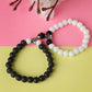 NVR Men & Women Set of 2 Black & White Onyx Handcrafted Elasticated Bracelet - NR Retail-NVR