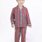 Breathables Kids Cotton Night Suit – Red Stripes Shirt & Pyjama Co-Ord Set For Boys & Girls