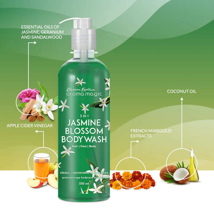 Blossom Kochhar Aroma Magic 3-in-1 Jasmine Blossom Body Wash | Aromatherapy Body Wash for Relaxation & Soft Skin - Swadesiicart