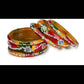 Afast Bridal Wedding & Party Fashionable Colorful Glass Bangle/Kada Set, Pack Of 12 - Yellow, Red - Swadesiicart