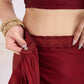 Maroon Rangoli Silk Solid, Lace Border Ready To Wear Saree - Kashvi | Swadesiicart