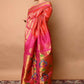 Very Much Indian Silk Handloom Maharani Paithani Complete Brocade Work Throughout Saree Peach Pink | Swadesiicart