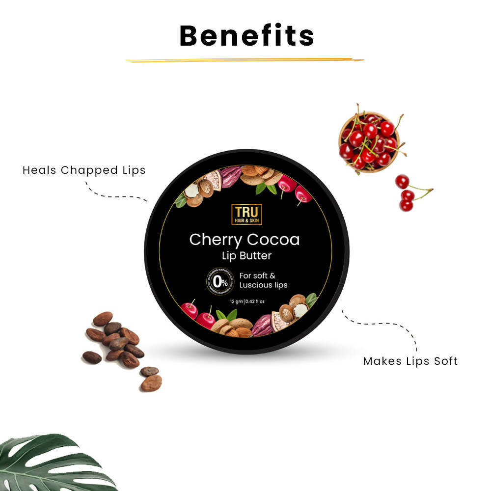 Tru Hair & Skin Cherry Cocoa Lip Butter - Swadesiicart