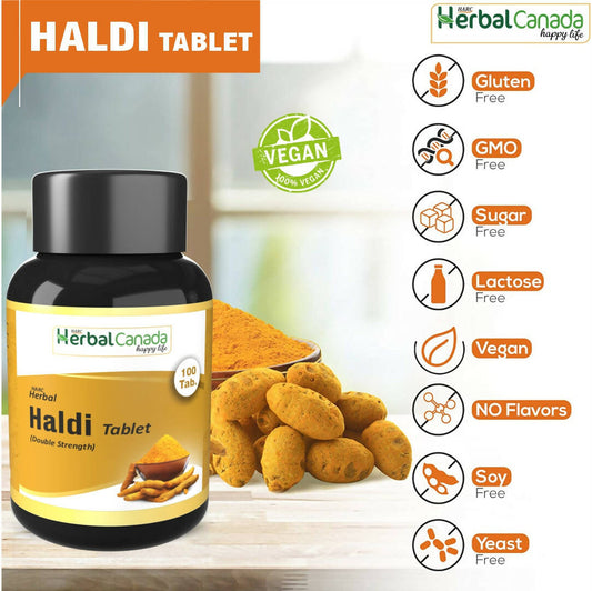 Herbal Canada Haldi Tablets - Swadesiicart