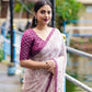 Purple Pure Georgette Warli Saree with Unstitched Blouse - Hiral Fashion | Swadesiicart