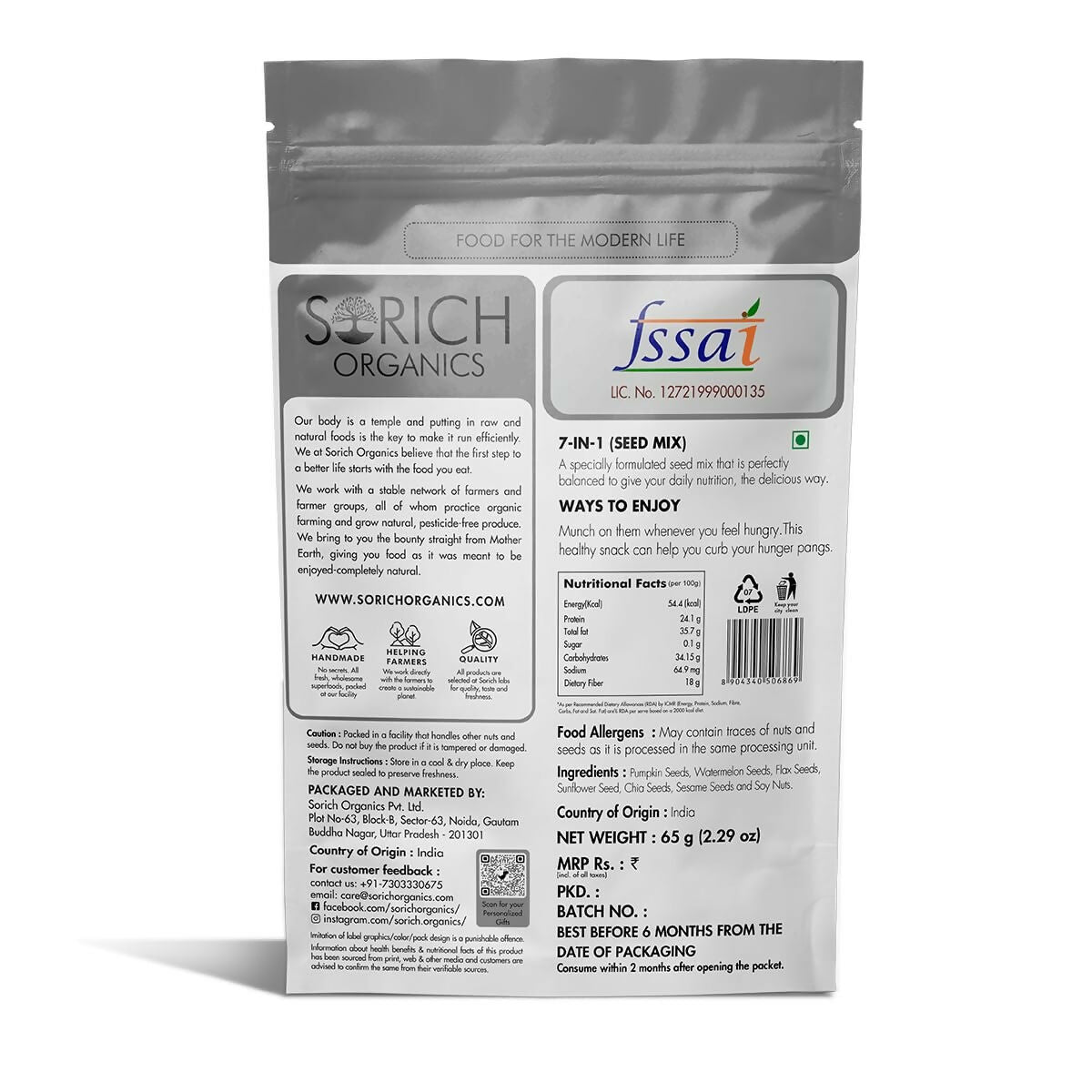 Sorich Organics 7 in one seeds mix - Swadesiicart