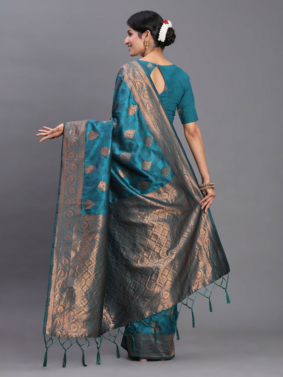 Shree Shyam Fashion Silk Teal Blue Saree