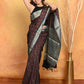 Very Much Indian Modal Silk Ajrakh Handblock Printed Natural Dyes With Designer Border Saree - Dark Maroon | Swadesiicart