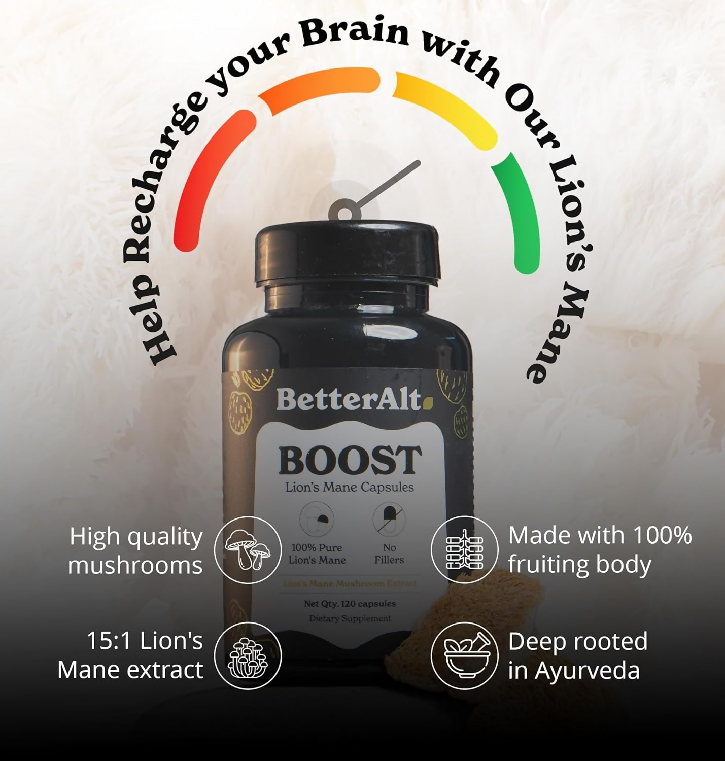 Better Alt Lions Mane Boost Capsules | Swadesiicart