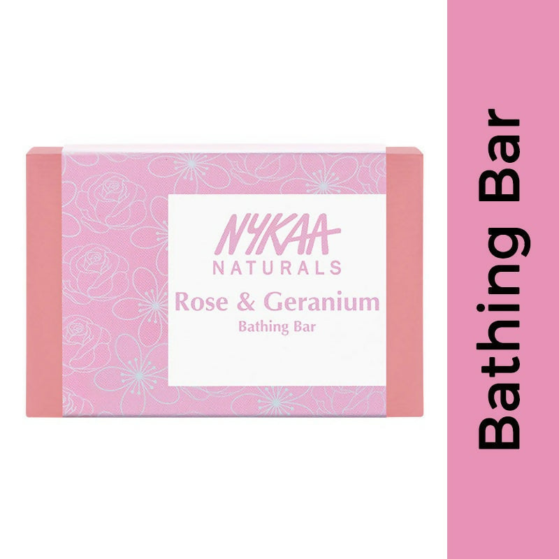 Nykaa Naturals Rose & Geranium Balancing Bathing Soap - Swadesiicart