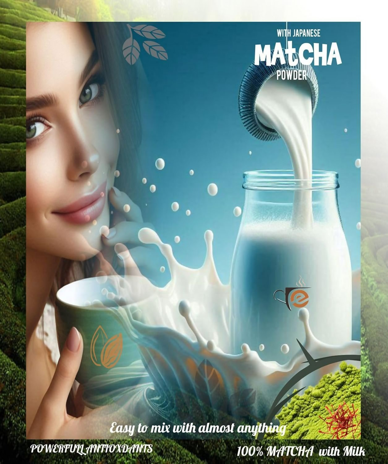 Eteasy Matcha Badam Honey Mix Milk Drink Kashmiri Kesar Saffron Mix Powder | Swadesiicart