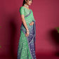Vamsee Green And Blue Georgette Designer Saree - Swadesiicart