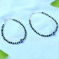 Mominos Fashion Kamal Johar Nazariya Silver With Black Crystals Anklets | Swadesiicart