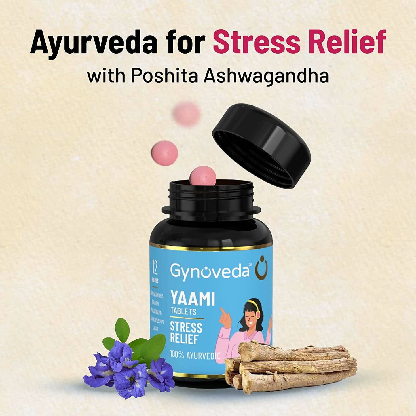 Gynoveda Yaami Ashwagandha Ayurvedic Tablets - Swadesiicart