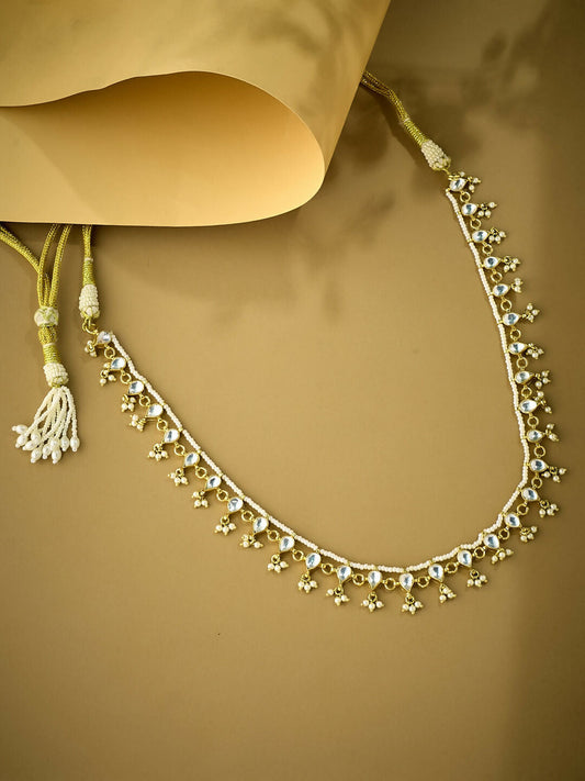 Nuyug 22K Gold-Plated Pearl Drops Matha Patti cum Necklace | Swadesiicart
