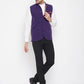 Even Apparels Purple Wool Men's Nehru Jacket-Contrast Lining-Inbuilt Pocket Square | Swadesiicart
