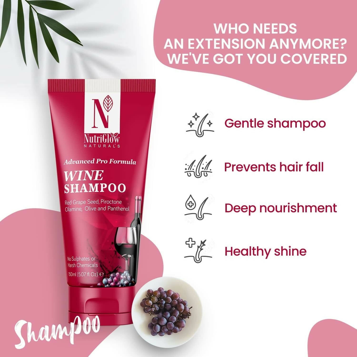 NutriGlow NATURAL'S Advanced Pro Formula Wine Hair Spa - Swadesiicart