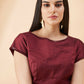 Maroon Lycra Embossed Fancy Velvet, Sequins Embroidery, Frill Details Saree - Norita Hit Design - Swadesiicart