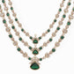 Nuyug 18K Gold Plated Emerald Elysian Layered Necklace Set | Swadesiicart