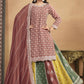 Chinnon Peach Multicolor Embroidered Lehenga Style Suit - Emponline | Swadesiicart