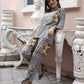 Blue Rayon Paisley & Floral Printed Top with Matching Bottom - Eesha - Swadesiicart
