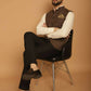 Even Apparels Pure Wool Nehru Jacket - Brown | Swadesiicart