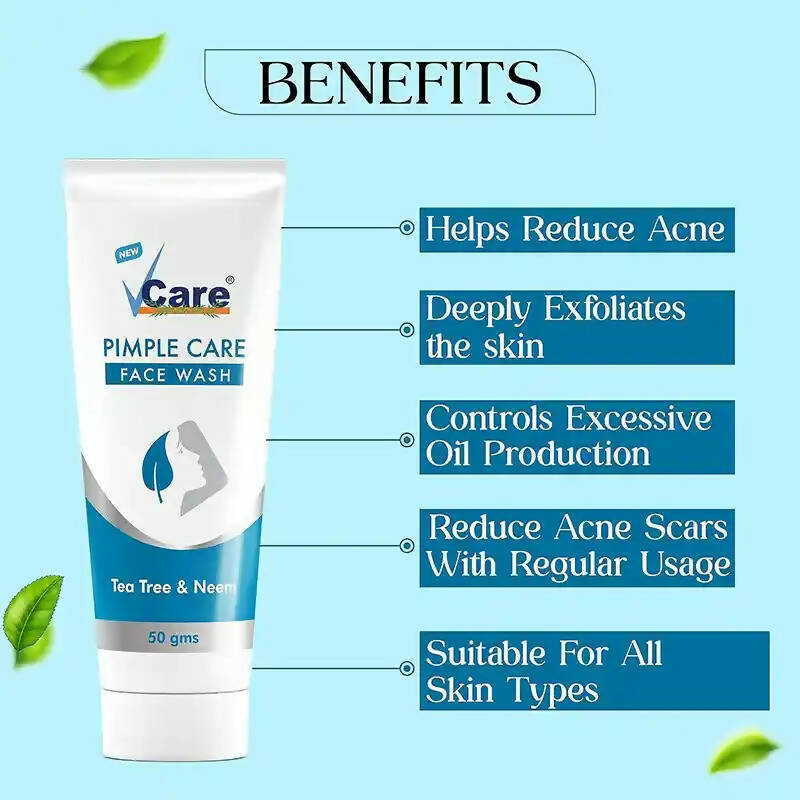 VCare Natural Pimple Care For Face Wash - Swadesiicart