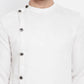 Even Apparels White Rayon Men's Sherwani Kurta With Asymetrical Cut | Swadesiicart