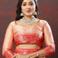 Lorenvalley Fashion Peach Cotton Woven Design with Zari Weaving Design Saree - Swadesiicart