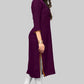 NOZ2TOZ Women's Embroidered Straight Rayon Purple Kurta Only - Swadesiicart