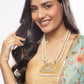 White Brass Gold-Polished Necklace - Ruby Raang | Swadesiicart