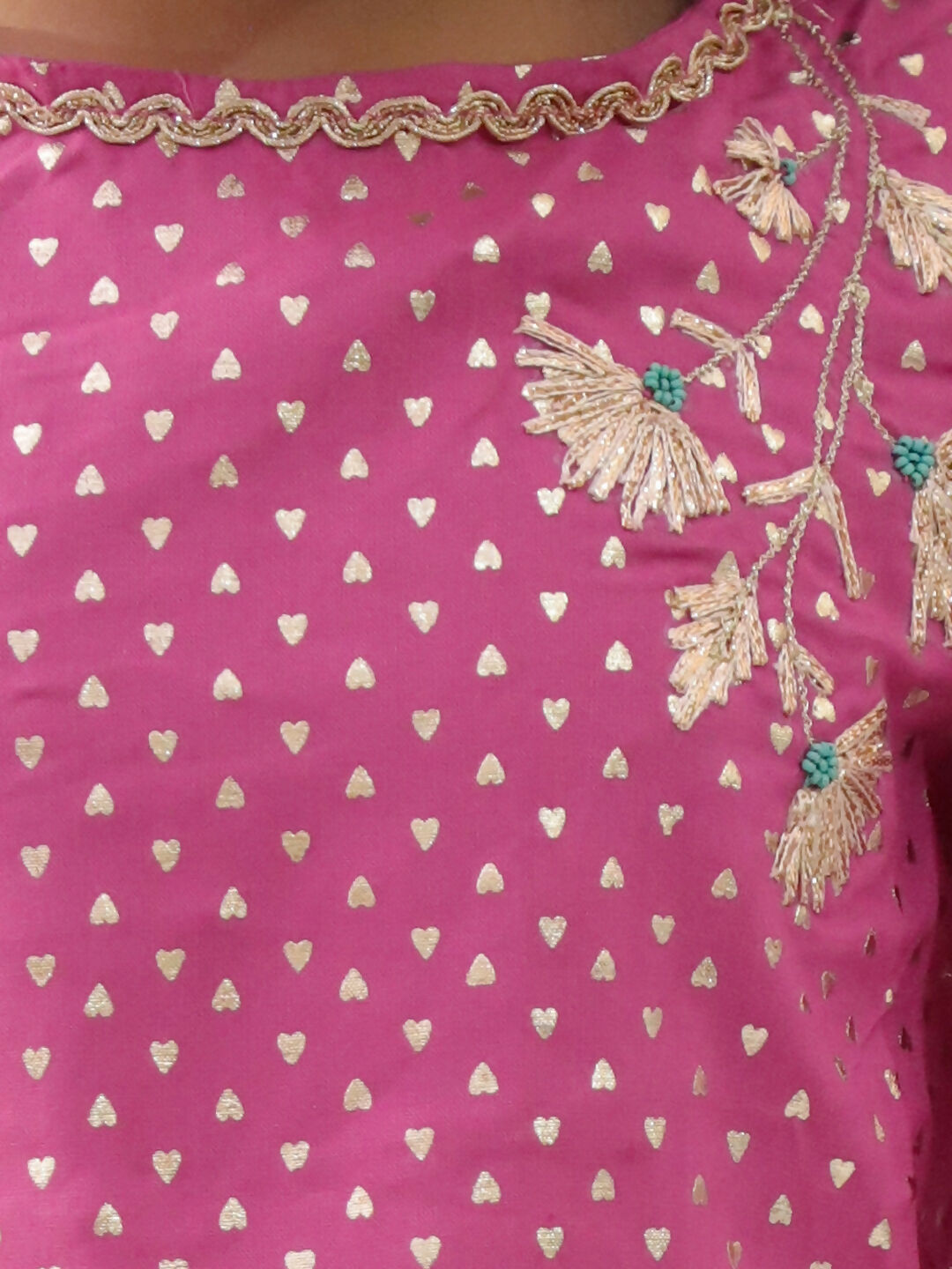 Lil Drama Khilkhilahat Pink Crop Top and Flare Pant Set For Girls | Swadesiicart