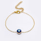 NVR Women Gold-Toned Blue Evil Eye Charm Bracelet - Swadesiicart