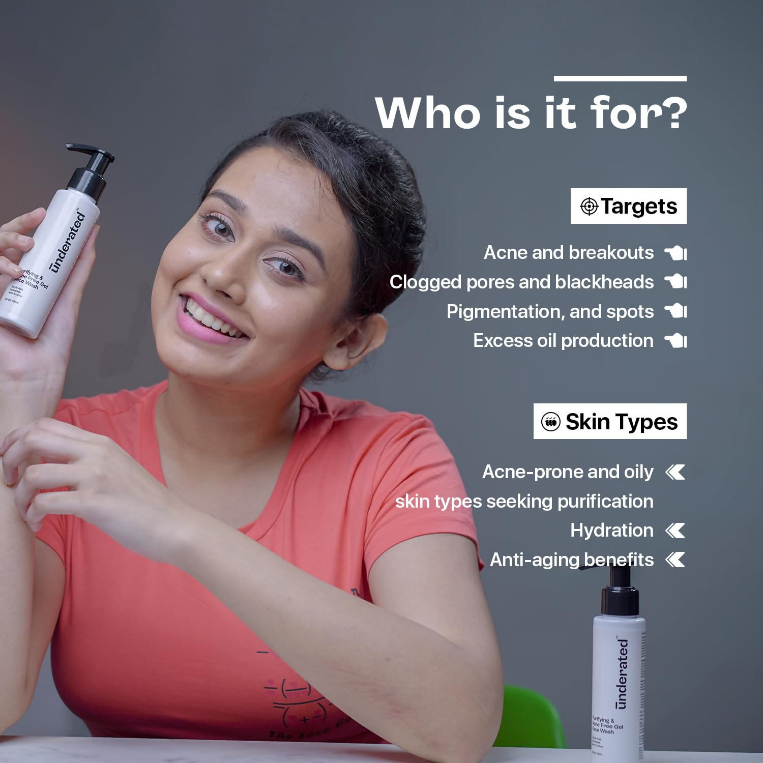 Underated Purifying and Acne Free Gel Face Wash - Swadesiicart
