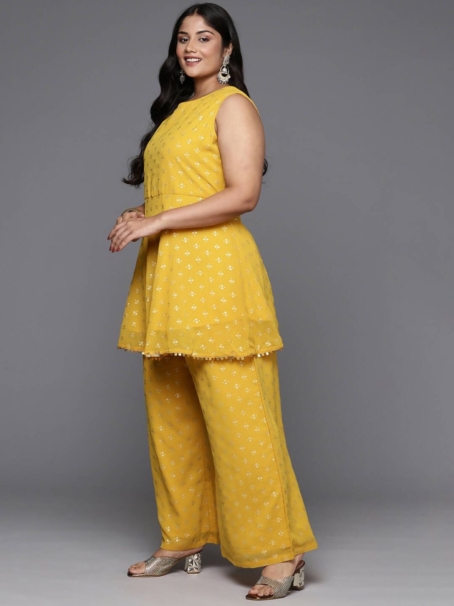 Ahalyaa Women's Traditional Wear Co-ords - Mustard - Swadesiicart
