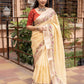 Yellow Pure Linen Woven Design Saree with Unstitched Blouse - Hiral Fashion | Swadesiicart
