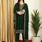 Jyoti Fashion Women's Green Georgette Resham Thread & Sequin Kurta with Trouser & Dupatta | Swadesiicart