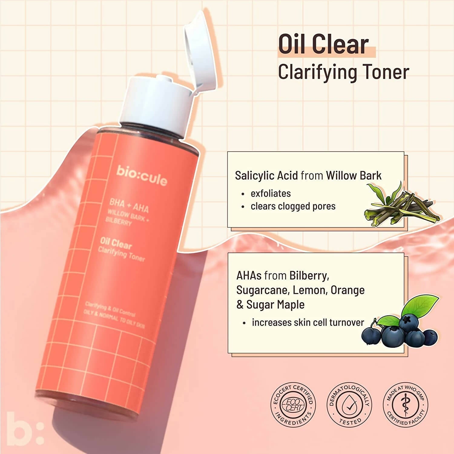 Biocule Oil Clear Clarifying Toner - Swadesiicart