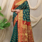 Jyoti Fashion Women's Bottle Green Banarasi Silk Zari Woven Saree with Blouse | Swadesiicart