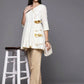 Ahalyaa Women's Traditional wear Tunic - Off-White | Swadesiicart