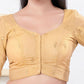 Joban Fashion Gold Shimmer Elbow Sleeveless Front Open Blouse - Swadesiicart