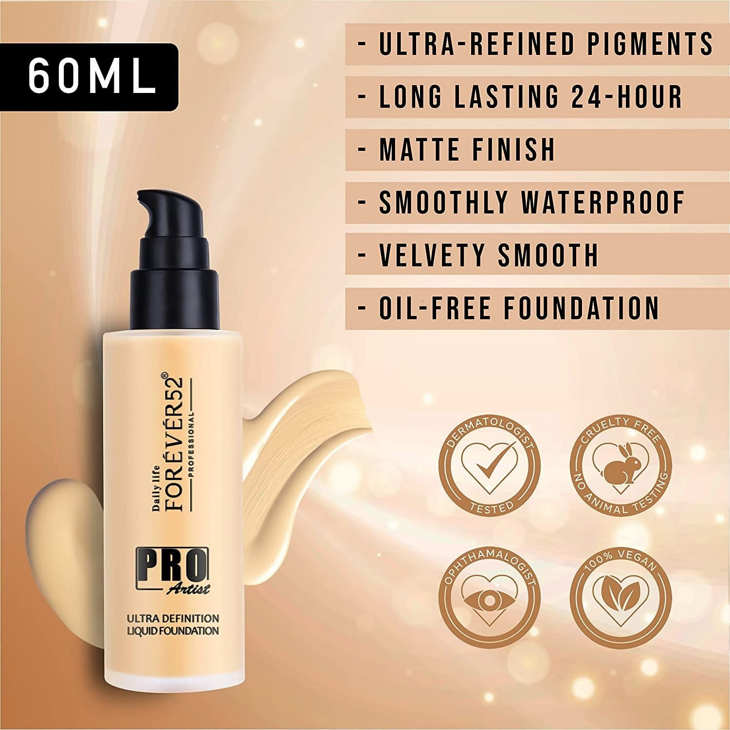 Daily Life Forever52 Pro Artist Ultra Definition Liquid Foundation - Honey | Swadesiicart